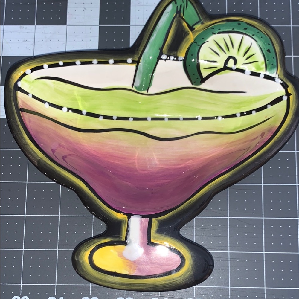 Colorful Margarita Glass Party Plates